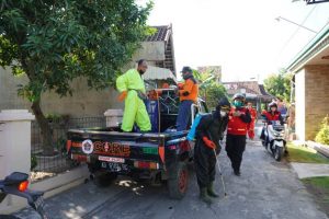 semprot disinfektan di wedi