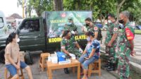 kodim klaten gelar vaksinasi di alun-alun