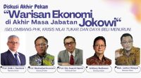 diskusi akhir pekan daring dengan tema Warisan Ekonomi di Akhir Masa Jabatan Jokowi