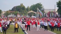 Senam Merah Putih Antikorupsi di Alun Alun Klaten